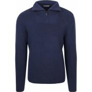 Trui Knowledge Cotton Apparel Half Zip Pullover Merino Navy