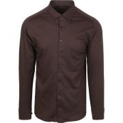 Overhemd Lange Mouw Desoto Overhemd Strijkvrij Kent Bruin