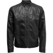 Leren Jas Only &amp; Sons MIKE PU RACER JACKET OTW 22012339