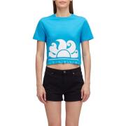 T-shirt Korte Mouw Sundek Cropped T-Shirt With Maxi Logo Print
