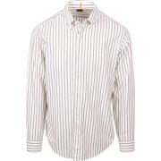 Overhemd Lange Mouw BOSS Ricoplus Overhemd Streep Wit