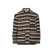 Klassieke Schoenen Anerkjendt akotto wool stripe overshirt chocolate b...