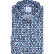 Overhemd Lange Mouw Blue Industry Overhemd Print Kobaltblauw