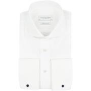 Overhemd Lange Mouw Profuomo Shirt Cutaway Dubbel Manchet Off White