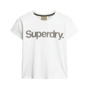 T-shirt Korte Mouw Superdry T-shirt Core Logo City blanc ajusté