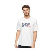 T-shirt Korte Mouw Superdry T-shirt Sportswear Logo Coupe Ample Blanc ...