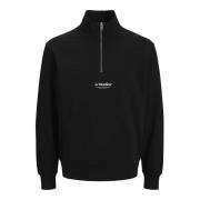 Sweater Jack &amp; Jones 12279519 SOHO SWEAT QUARTER ZIP-BLACK
