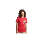 T-shirt Korte Mouw Superdry T-shirt Vintage Crossing Lines slim rouge