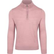 Sweater Suitable Merino Half Zip Trui Roze