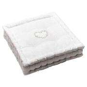 Kussens Today Coussin de sol Charme blanc brodé