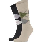 Panty’s/Kousen Burlington Gift Box Argyle 2-Pack Ruiten Zwart Ecru