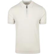 T-shirt Suitable Knitted Half Zip Polo Beige
