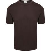 T-shirt Korte Mouw Profuomo T-Shirt Knitted Bruin