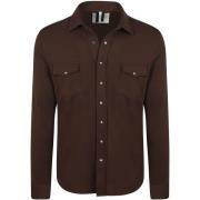 Overhemd Lange Mouw Profuomo Overshirt Western Donkerbruin