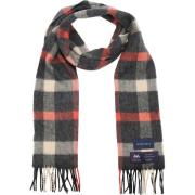 Sjaal Suitable Geeigneter Herrenschal Kariert Merino Rot Grau