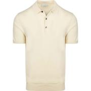 Polo Shirt Korte Mouw Profuomo Knitted Poloshirt Ecru