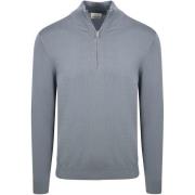 Trui Profuomo Half Zip Pullover Luxury Basic Blauw