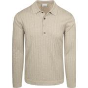 Polo Shirt Lange Mouw Profuomo Longsleeve Poloshirt Dropneedle Beige