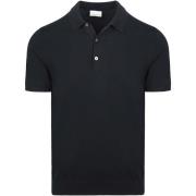 Polo Shirt Korte Mouw Profuomo Knitted Poloshirt Navy