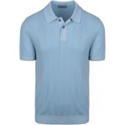 Polo Shirt Korte Mouw Suitable Knitted Jacquard Polo Lichtblauw