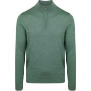 Sweater Suitable Merino Half Zip Trui Mid Groen