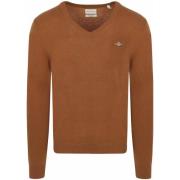 Sweater Gant Pullover V-Hals Woolblend Camel