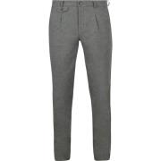 Broek Suitable Chino Pico Pleat Flanel Grijs