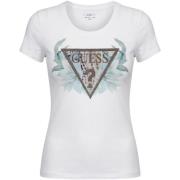 T-shirt Korte Mouw Guess SS CN FLOWER TRIANGLE TEE W6GI12 K3027