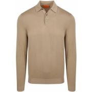 Polo Shirt Lange Mouw Suitable Compact Cotton Poloshirt Taupe