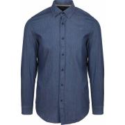 Overhemd Lange Mouw Suitable Hemd Washed Dunkelblau