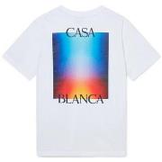T-shirt Korte Mouw Casablanca GRADIENT STACKED LOGO T-SHIRT WHITE