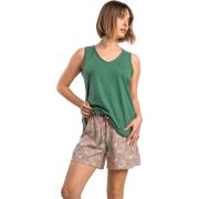 Pyjama's / nachthemden Admas Pyjamashort tanktop Green Garden