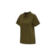 Polo Shirt Korte Mouw hummel Polo stretch vert olive femme