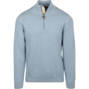Sweater Barbour Half Zip Trui Lichtblauw