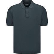 Polo Shirt Korte Mouw No Excess Knitted Slub Poloshirt Dark Steel