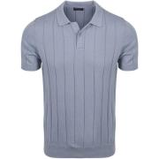 Polo Shirt Korte Mouw Suitable Respect Polo Drop Needle Staal Blauw
