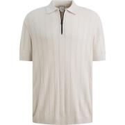 Polo Shirt Korte Mouw Cast Iron Half-Zip Polo Structure Ecru
