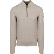 Trui State Of Art Half Zip Trui Melange Beige