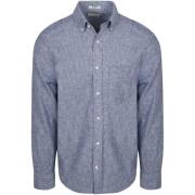 Overhemd Lange Mouw Gant Overhemd Cotton Linen Blauw