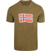 T-shirt Korte Mouw Napapijri T-shirt Mahsa Olijfgroen