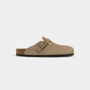 Klompen BIRKENSTOCK Boston Soft Footbed Suede Taupe
