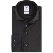 Overhemd Lange Mouw R2 Amsterdam R2 Overhemd Merinowol Zwart