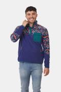 Ayacucho Fitzroy Snap Fleece Pullover M Fleecetrui Middenblauw/Patroon