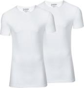 Slater T-shirt Stretch 2-Pack Wit heren