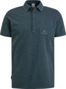 Cast Iron Short sleeve polo injected cotton Blauw heren