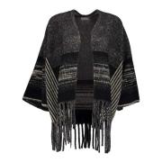 Geisha Poncho Zwart dames