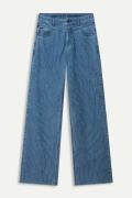 Pom Amsterdam Jeans Wide Leg Denim Rhinestones Blauw dames