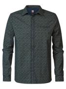 Petrol Overhemd Long Sleeve AOP Blauw heren