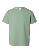 Selected Homme T-shirt Sander Seersucker Groen heren