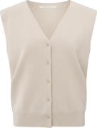 Yaya Gebreide Spencer met schouderdetails Beige dames